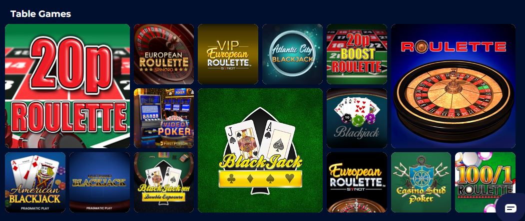 Play roulette blackjack and poker at live tables
